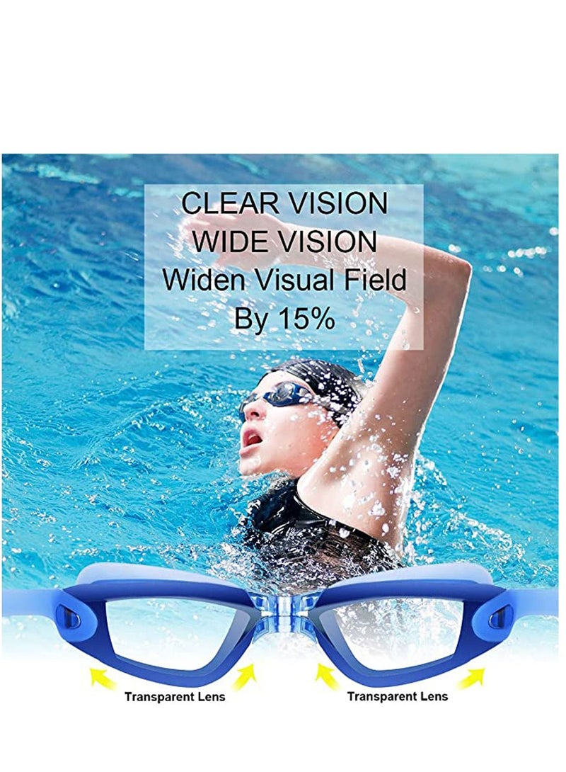 KASTWAVE Swimming Goggles, with Swim Caps Sets Swimming Goggles for Adult Men Women Ladies Kids No Leaking Swim Goggles Anti Fog UV Protection Swim Goggles Soft Silicone Nose Bridge - Image 5