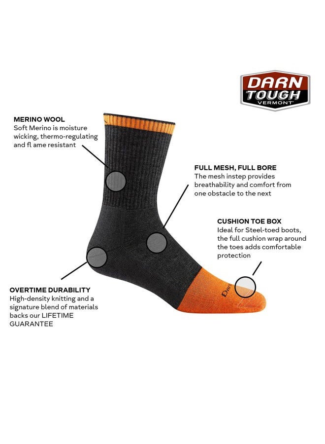 Darn Tough Steely Micro Crew Cushion Socks - Men's Graphite Medium - Image 2