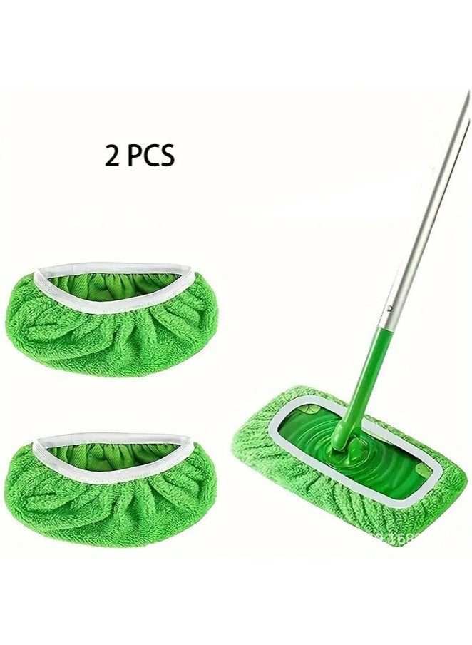 2 PCS Reusable Mop Pads, Flat Floor Mop Cloth, Washable And Durable Replacement Mop Cloth, Compatible with Pads for Wet & Dry Sweeping Cloths Mop Head Replacement for Household Cleaning(Mop Not Included) - Image 1