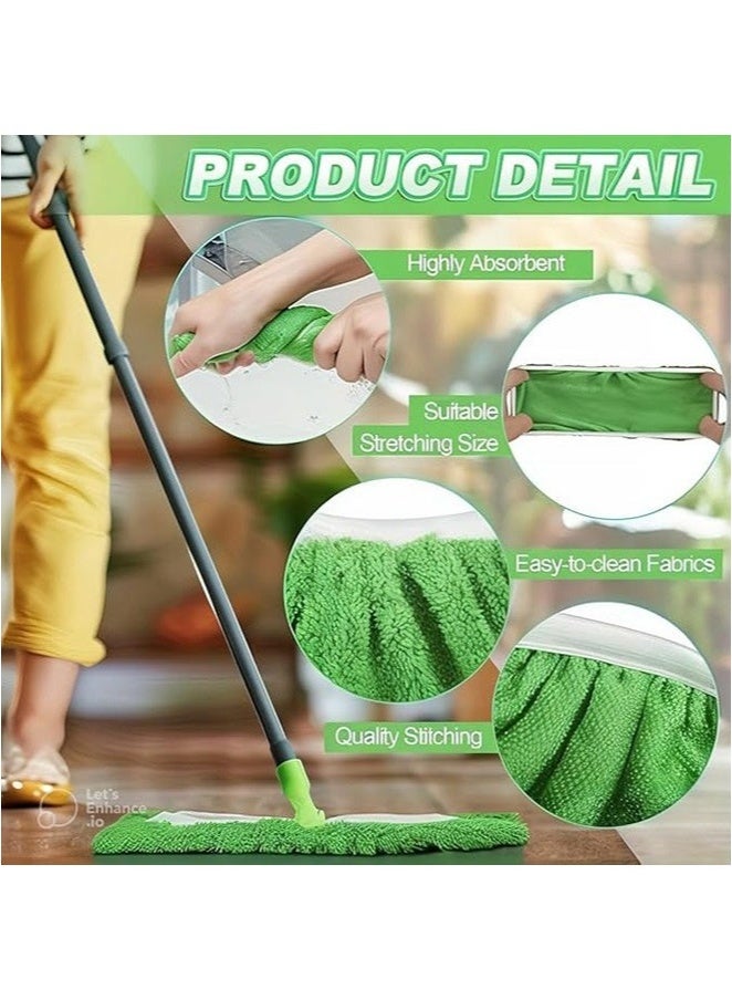 2 PCS Reusable Mop Pads, Flat Floor Mop Cloth, Washable And Durable Replacement Mop Cloth, Compatible with Pads for Wet & Dry Sweeping Cloths Mop Head Replacement for Household Cleaning(Mop Not Included) - Image 4