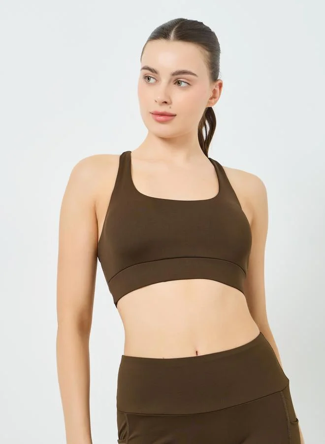 Styli Active  Pack of 3 - Low Back Sports Bra and Zip-Up Jacket with Leggings for Women | Best Price UAE