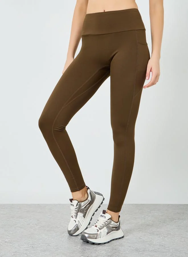 Styli Active  Pack of 3 - Low Back Sports Bra and Zip-Up Jacket with Leggings for Women | Best Price UAE