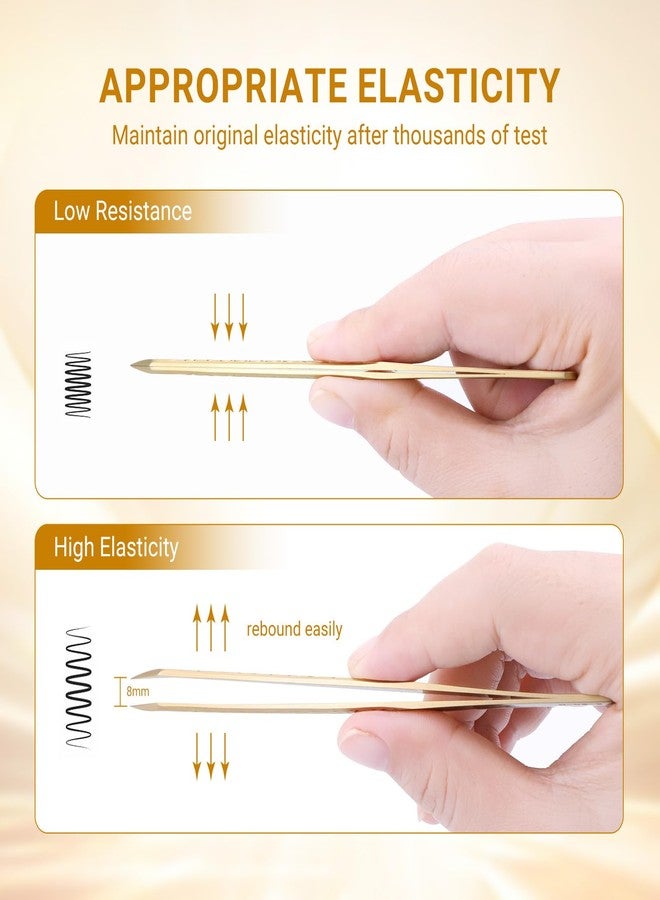NAGARAKU Precision Fiber Tip Tweezer for Eyelash Extensions Diamond Grip Anti-Static Anti-Slip Premium Stainless Steel Pointed Volume Eyelashes Boot Tweezers Supplies with Box(L Typ Tweezers AG-09) - Image 5