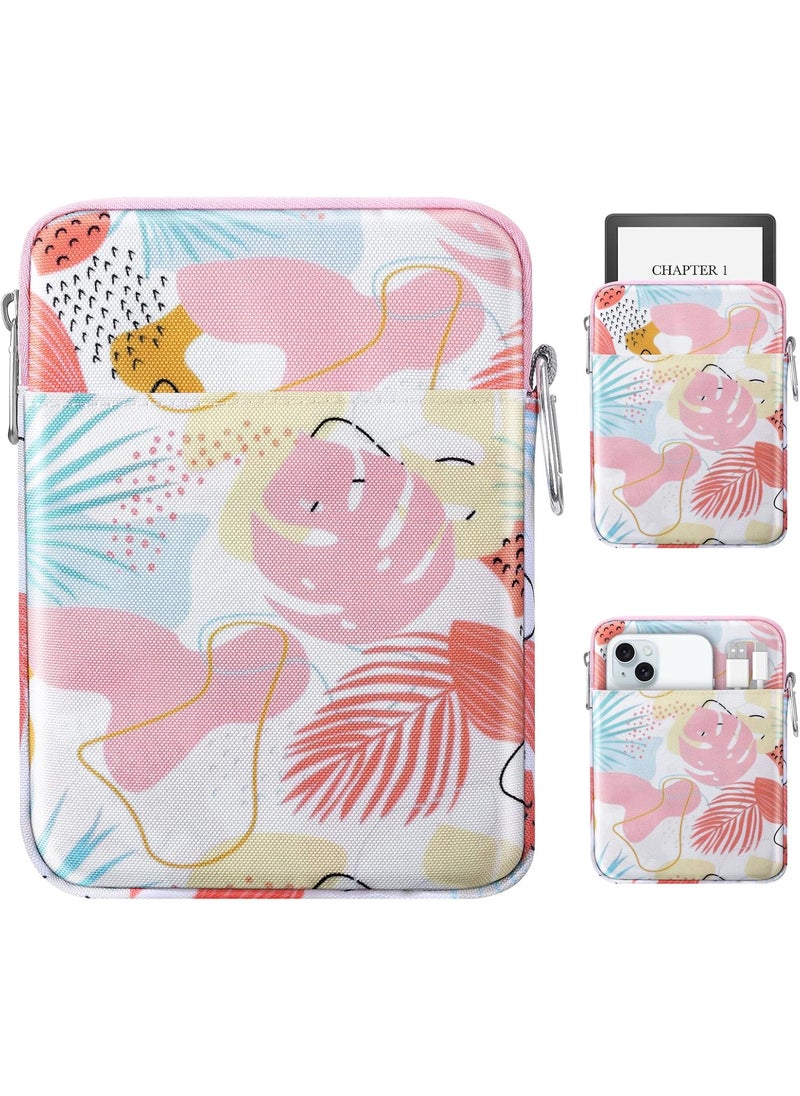 MoKo - MoKo Padded Ereader Sleeve Case for 67 inch Tablet Bag Compatible with 7 eReader Colorsoft Signature Edition 2024 Tropical Leaf - Image 1