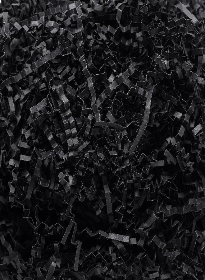 Wowxyz 2 LB Crinkle Cut Paper Shred Black Crinkle Shredded Paper - Gift Box Baskets Bag Filler - Confetti Stuffing for Birthday, Holiday Gift Packaging Wrapping