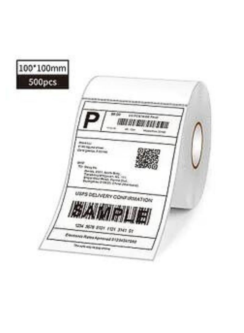 Terabyte Thermal Shipping Labels Roll Shipping Package Thermal Printer All-Purpose Label Paper Sticker Self-adhesive Waterproof Oil-Proof Anti-scratch 100x100 4x4in 500PCS - Image 1