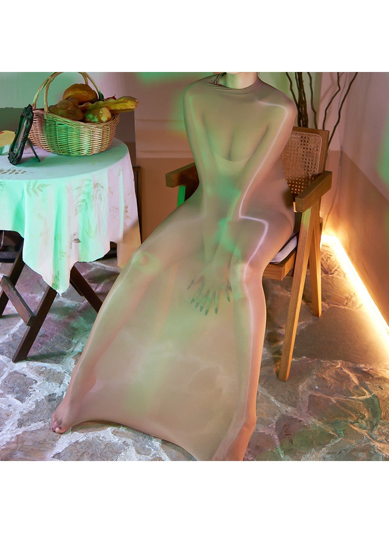 Generic - Glossy Full-Body Stocking Sleep Sack Catsuit Grey - Image 1