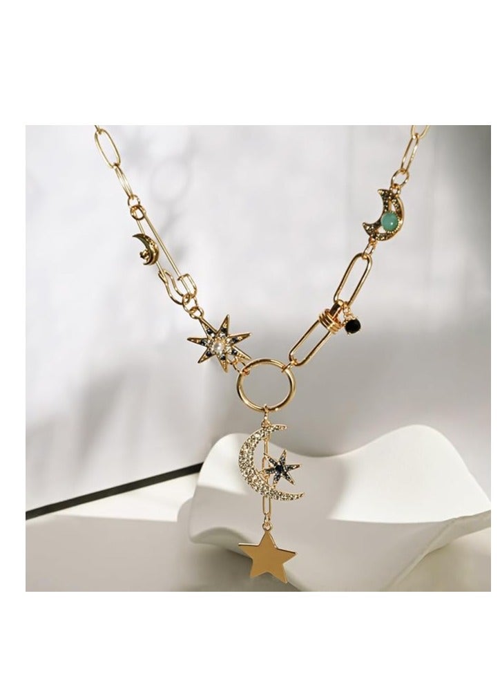 Sun Heart Necklace for Women 18K Gold Plated Heart Pendent Necklace Chunky Chain Choker Necklace Hip Hop Charm Necklace Unisex Necklace - Image 3