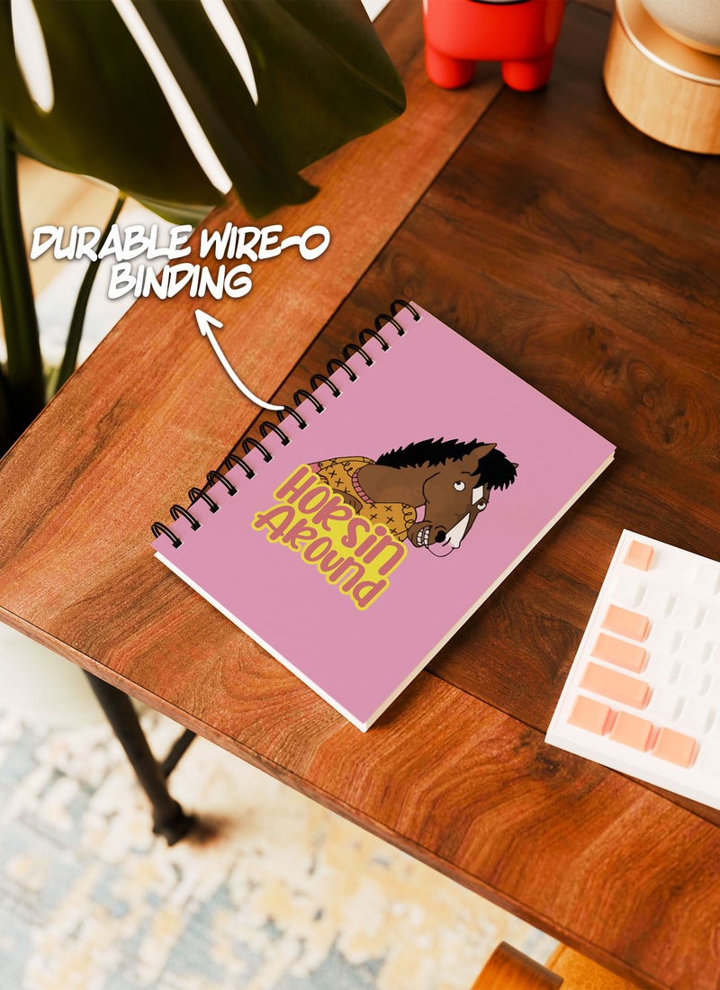 LOUD UNIVERSE Wirebound Spiral Notebook Horsin Around Bojack Horseman Quote Lined Writing Journal - Image 3