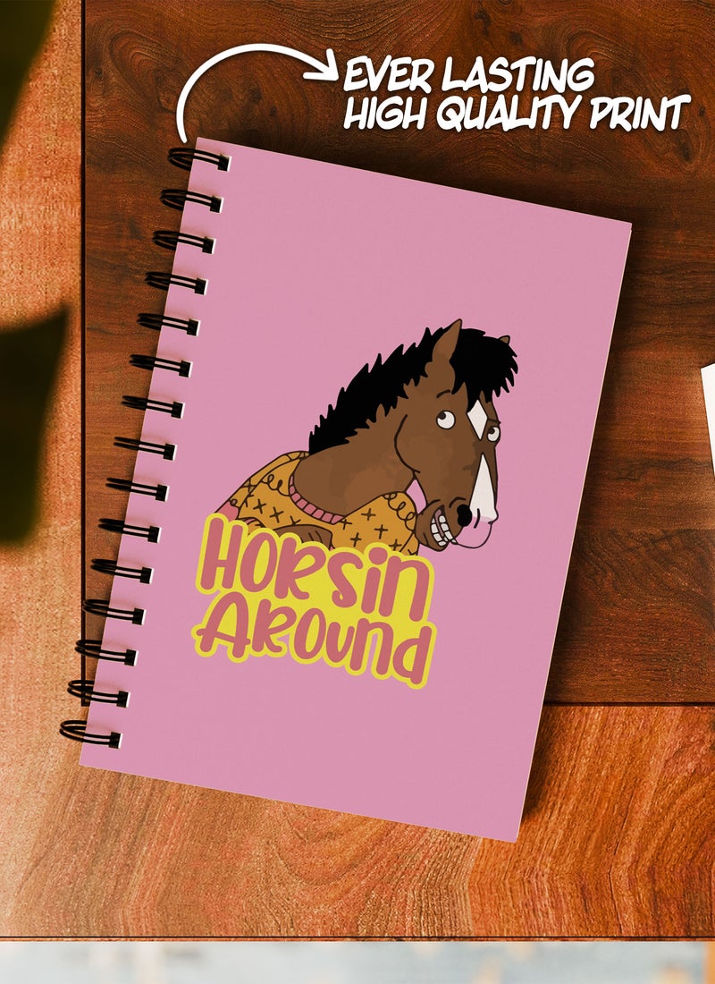 LOUD UNIVERSE Wirebound Spiral Notebook Horsin Around Bojack Horseman Quote Lined Writing Journal - Image 2