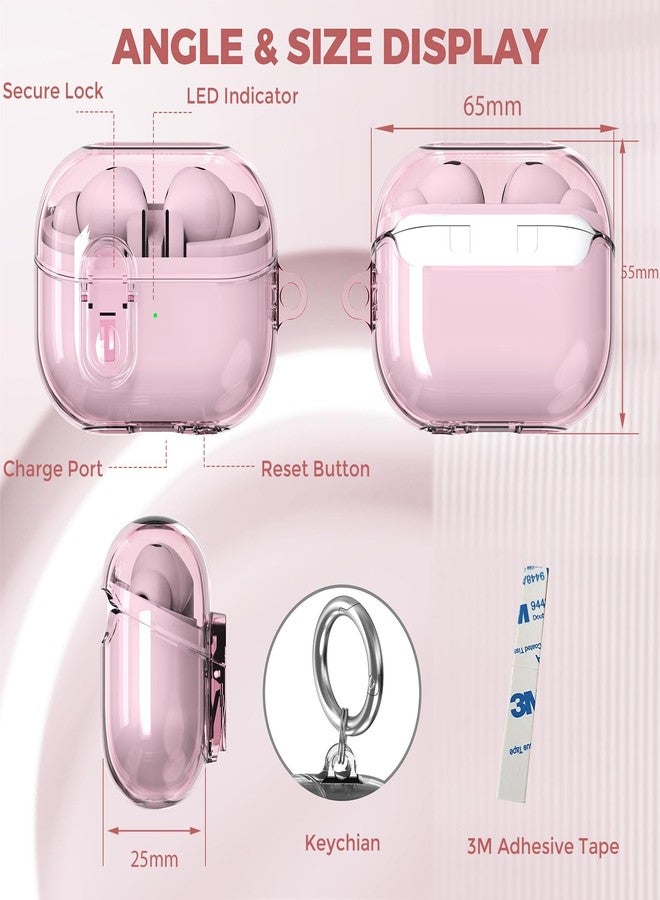 OTOPO Compatible with Samsung Galaxy Bud 3 Pro Case/Buds3/Buds 3 FE Case Clear Lock Clip with Cleaner Kit, Transparent TPU Galaxy Buds Pro 3 Protective Cover Men Women with Carabiner, Clear Pink - Image 5