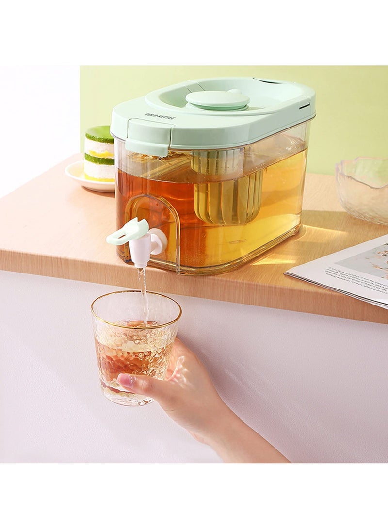 Barakah Drink Dispenser for Fridge, 1 Gallon Plastic Drink Dispenser Fridge Clear Beverage Dispenser with Faucet for Juice, Drink, Milk, Lemonade for Kitchen Home Party Bar - Image 1