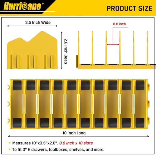 HURRICANE Pliers Organizer Rack, Pliers Cutters Organizer with Non-Slip Rubber Base, Keep Tools Organized in Drawers, 2 Pack, Extendable Design, Fit 3'H Drawers and More - Image 2