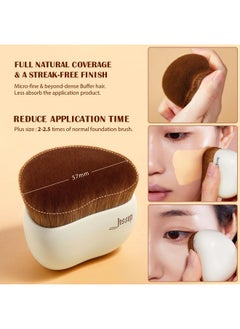 Jessup Jessup Makeup Brush Foundation Brush with Makeup Sponge 1pc Kabuki Brush for Liquid, Cream or Flawless Powder Cosmetic Face Boby Brush, T882  - Image 3