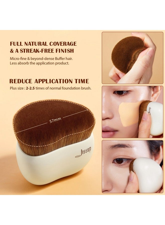 جيساب فرشاة مكياج جيسوب، فرشاة كريم أساس مع إسفنجة مكياج، فرشاة كابوكي واحدة للبودرة السائلة أو الكريمية أو الخالية من العيوب، فرشاة تجميل الوجه، T882 - Image 3