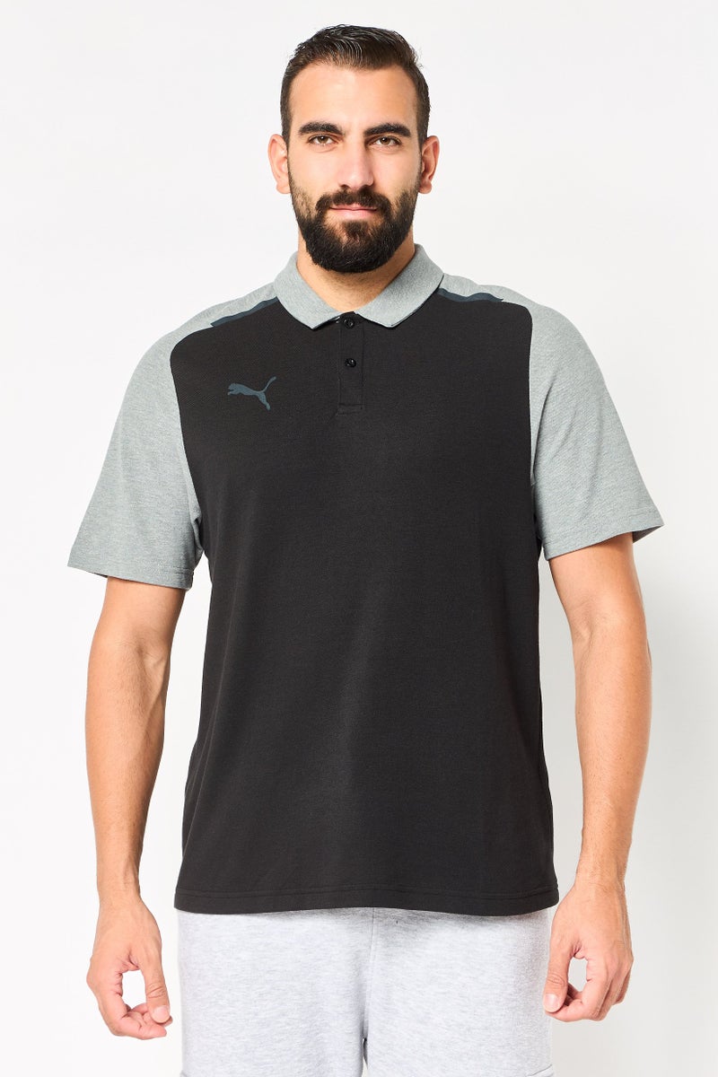 PUMA قميص بولو رياضي للرجال بأكمام قصيرة، خارجي، أسود - Image 1