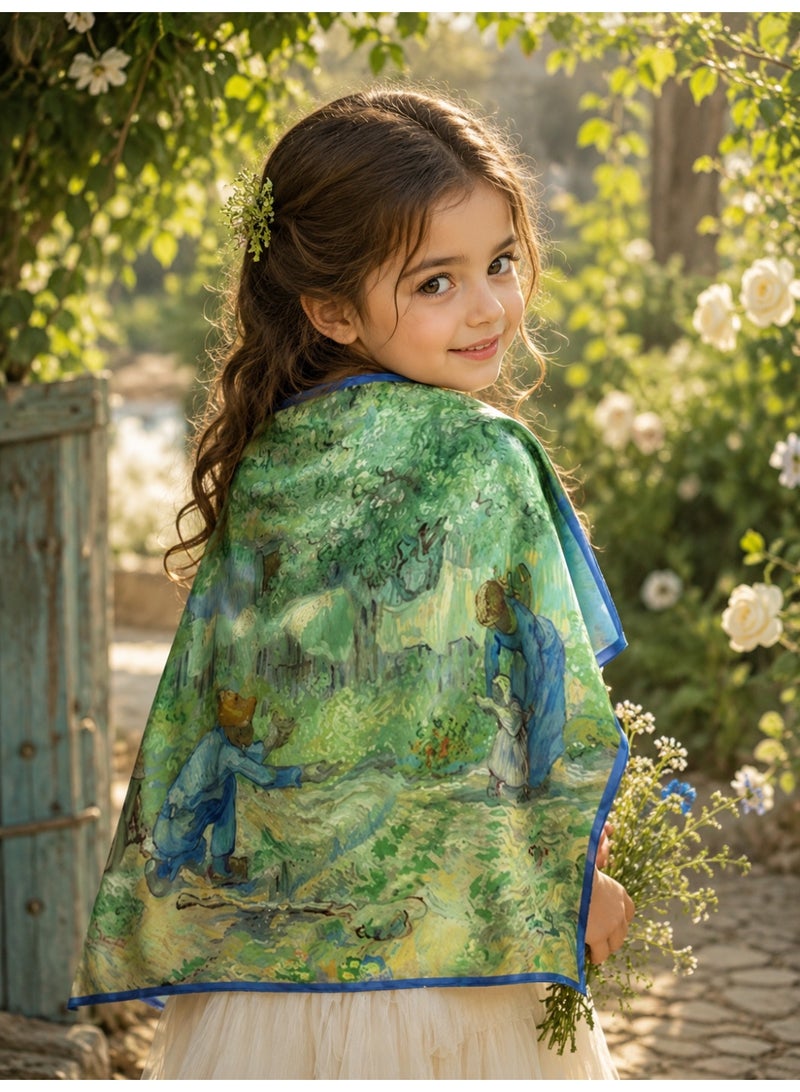 Scarf made of soft natural silk , characterized by its bright colors and delicate prints, high-quality material - imported - Image 2