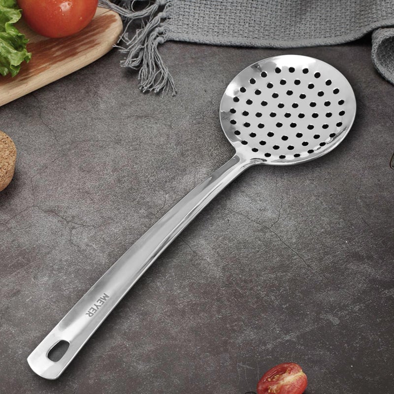 Meyer Stainless Steel Skimmer Kitchen Tools Cooking Utensils for Kitchen Skimmer for Deep Frying and Straining PurisNuggetsRicePakodas 32cm - Image 2