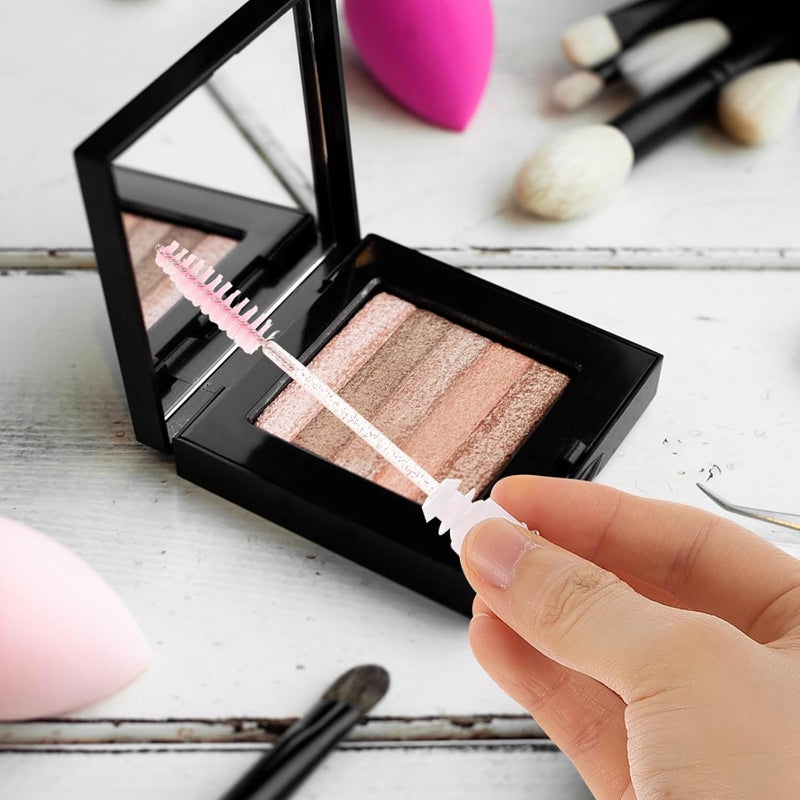 FENICAL Diamond Crystal Handle Eyelash Brush Tube, Disposable Lash Brush Applicator with Rhinestone Decoration, Portable Mascara Wand for Eye Makeup and Travel Use - Image 5