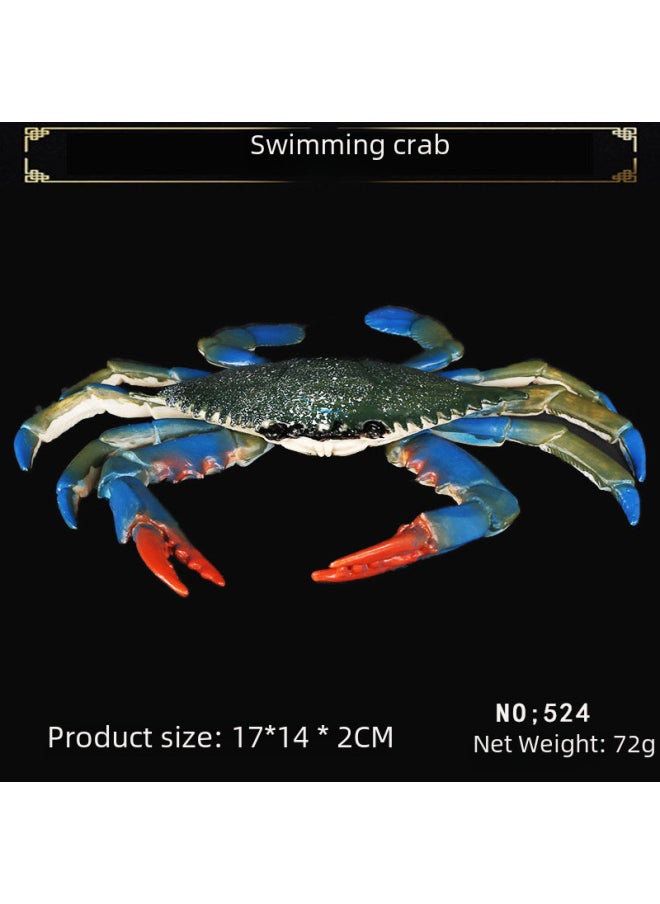 Children's Marine Biological Simulation Solid Crab Model Swimming Crab Resident Crab Coconut Crab King Crab Spider Crab-Color:Red Crab 777