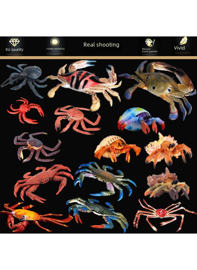 Children's Marine Biological Simulation Solid Crab Model Swimming Crab Resident Crab Coconut Crab King Crab Spider Crab-Color:Red Crab 777