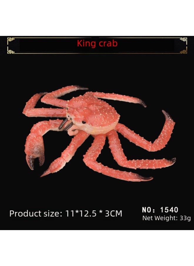 Children's Marine Biological Simulation Solid Crab Model Swimming Crab Resident Crab Coconut Crab King Crab Spider Crab-Color:Red Crab 777