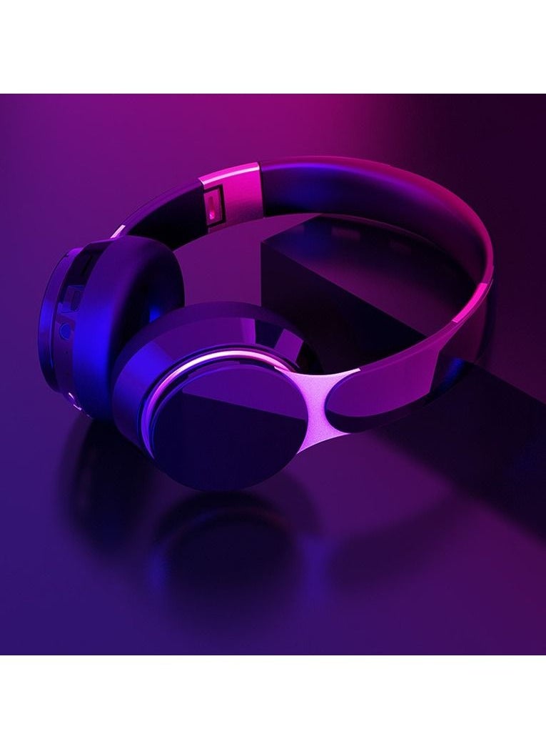 DUNISO - Bluetooth Headphones With 7 Colors Light Over Ear Wireless Gaming Headphones with HiFi Stereo Headphones with Microphone and Soft Earpads for Cellphone PC Home Office - Image 1
