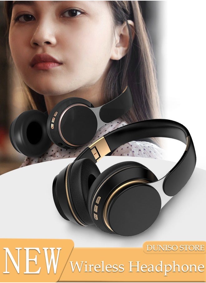 DUNISO - Bluetooth Headphones With 7 Colors Light Over Ear Wireless Gaming Headphones with HiFi Stereo Headphones with Microphone and Soft Earpads for Cellphone PC Home Office - Image 1