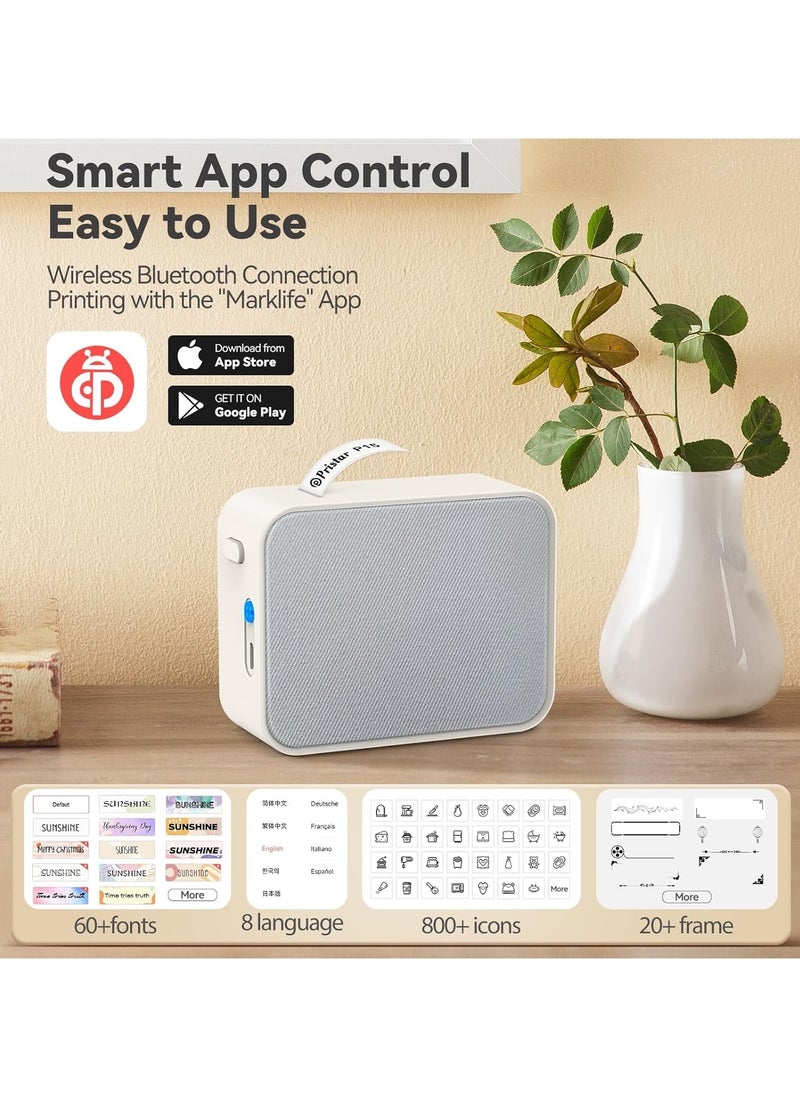 AROAQ - P15 Label Maker, Portable Bluetooth Sticker Label Printer with Different Fonts, Easy to Use Ideal for Home&Office Organization Small Business Supplies USB Rechargeable - Image 1