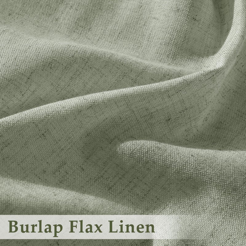 Aersas Pleated Linen Green Curtains 96 Inches Long for Living Room 2 Panel Set Semi Sheer Light Filtering Sage Pinch Pleat with Hooks Back Tab Drapes Farmhouse Boho Spring 96 Inch Curtain for Bedroom Window - Image 4