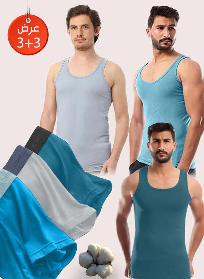 DICE Exclusive 6-piece color boxer and undershirt set - Image 2