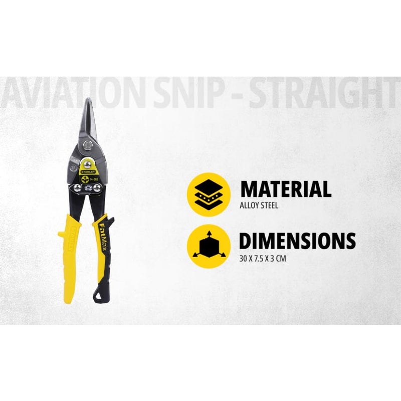 STA214563 Aviation Snip - Straight 2-14-563 Serrated cutting blades, double joint action, chrome molybdenum steel construction, one handed operation - Image 5