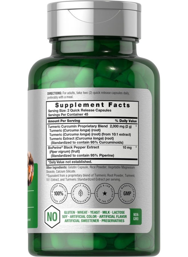 Horbäach Turmeric Curcumin Supplement 2000mg | 90 Capsules - Image 2