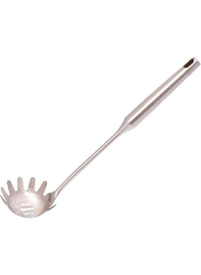 Stainless Steel Pasta Server Spoon, Long Handle Kitchen Utensil with Slotted Design  - Image 2