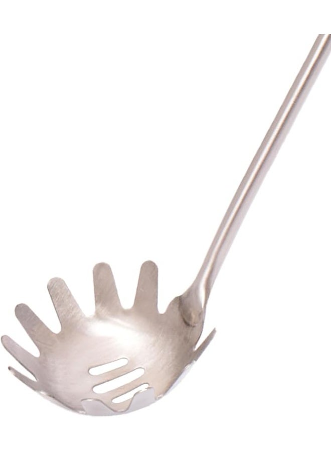 Stainless Steel Pasta Server Spoon, Long Handle Kitchen Utensil with Slotted Design  - Image 3