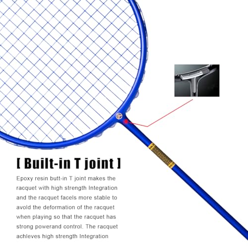 ALPSPORT ZJ Titanium Net 4U G5 Full Carbon Fiber Professional Badminton Racket, Graphite Racquets with Gift Box, 1 Flannel Bag, 2 Grips Tapes, Padel Raket for Team Sports Training (Blue) - Image 5