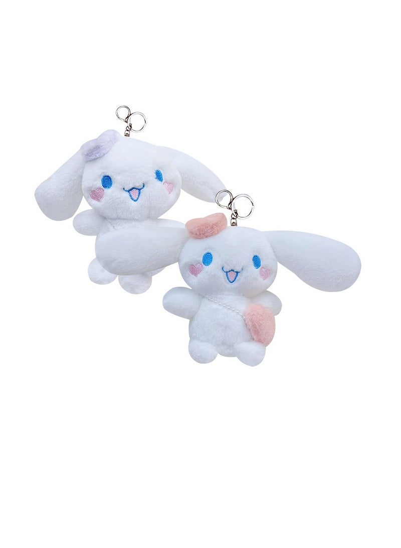 general 12cm Cute Rabbit Plush Toy Keychain - Adorable Soft Plush Keyring Doll Bag Pendant Decoration for Kids Adult Gift, PP Cotton, Mixed Colors (2pcs) - Image 5
