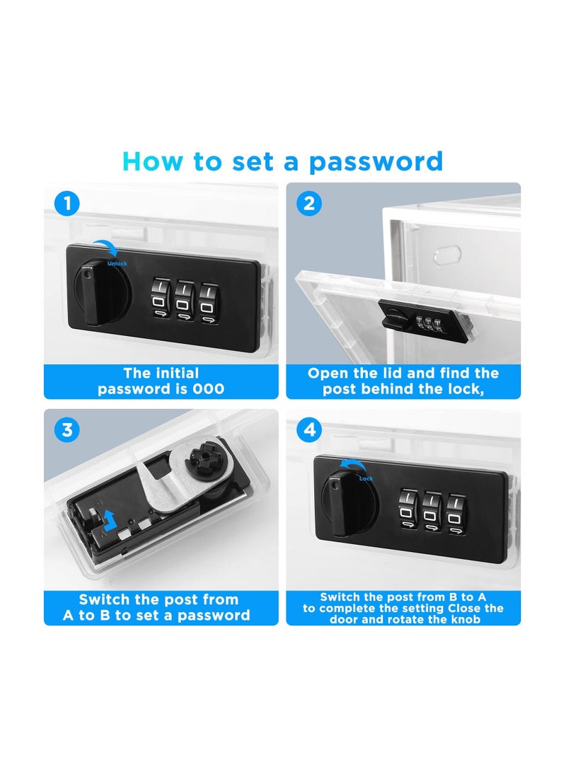 Y&D Clear Medication Lock Box, Lockable Storage Box for Safe Medicine Storage, Refrigerator Food Snack Locking iPad Phone School Office and Kitchen Home Safety - Image 5