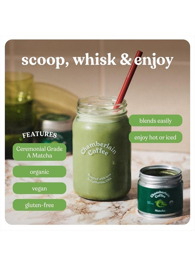 Chamberlain Coffee Ceremonial Matcha Green Tea Powder - Japanese Green Tea + Original Grade Matcha - Hot or Iced - Organic, Vegan & Gluten-Free Matcha Powder, 1.06 oz - Image 4