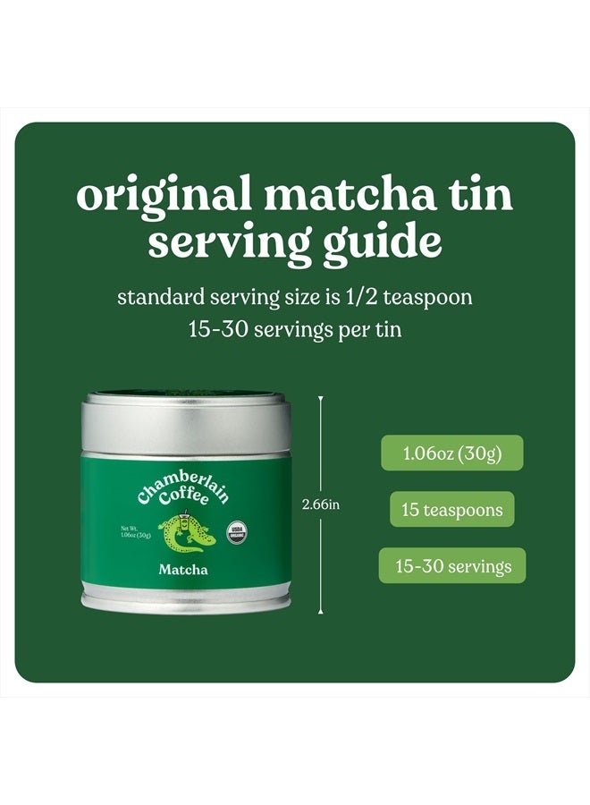 Chamberlain Coffee Ceremonial Matcha Green Tea Powder - Japanese Green Tea + Original Grade Matcha - Hot or Iced - Organic, Vegan & Gluten-Free Matcha Powder, 1.06 oz - Image 5