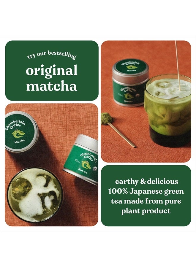 Chamberlain Coffee Ceremonial Matcha Green Tea Powder - Japanese Green Tea + Original Grade Matcha - Hot or Iced - Organic, Vegan & Gluten-Free Matcha Powder, 1.06 oz - Image 3