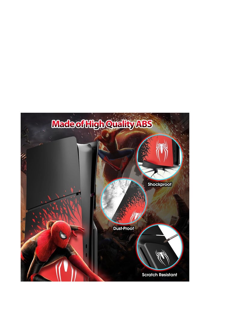 أغطية حماية الوجه TRIX SLIM Disc Edition لوحدة التحكم PS5، غلاف حماية بديل للوحة الوجه، مقاوم للغبار، مضاد للخدش (إصدار SPIDERMAN 2) - Image 5