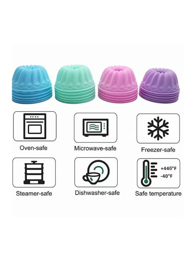 واي جيه أكواب كيك سيليكون ، قوالب كعكة خبز سيليكون على شكل يقطين ، بطانات كب كيك غير لاصقة ، صينية حلوى فاخرة خالية من Bpa جيلي وأكواب مافن ، 12 عبوة الحجم: 6.3x2.54x4CM - Image 3