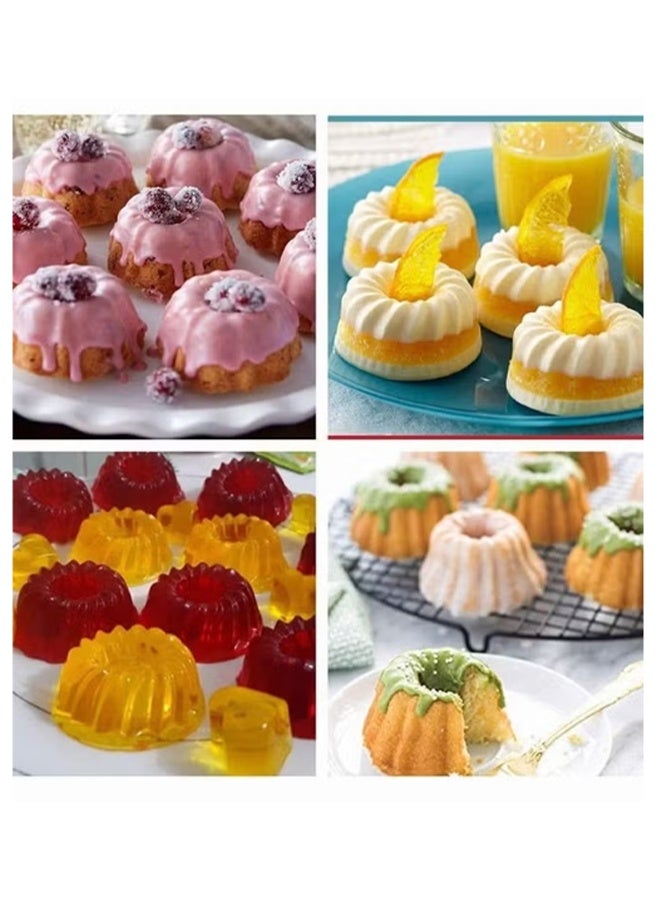 واي جيه أكواب كيك سيليكون ، قوالب كعكة خبز سيليكون على شكل يقطين ، بطانات كب كيك غير لاصقة ، صينية حلوى فاخرة خالية من Bpa جيلي وأكواب مافن ، 12 عبوة الحجم: 6.3x2.54x4CM - Image 5