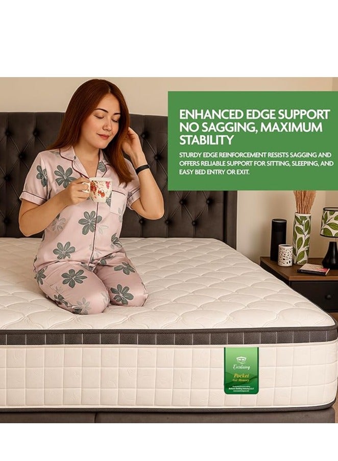 EASELIVING Hybrid Gel Memory Foam Mattress - 30cm Single Bed Medium Firm Mattress | Pocket Spring Mattress with Cooling Comfort, Edge Support and Pressure Relief | 10-Year Warranty (90x190 cm) - Image 3