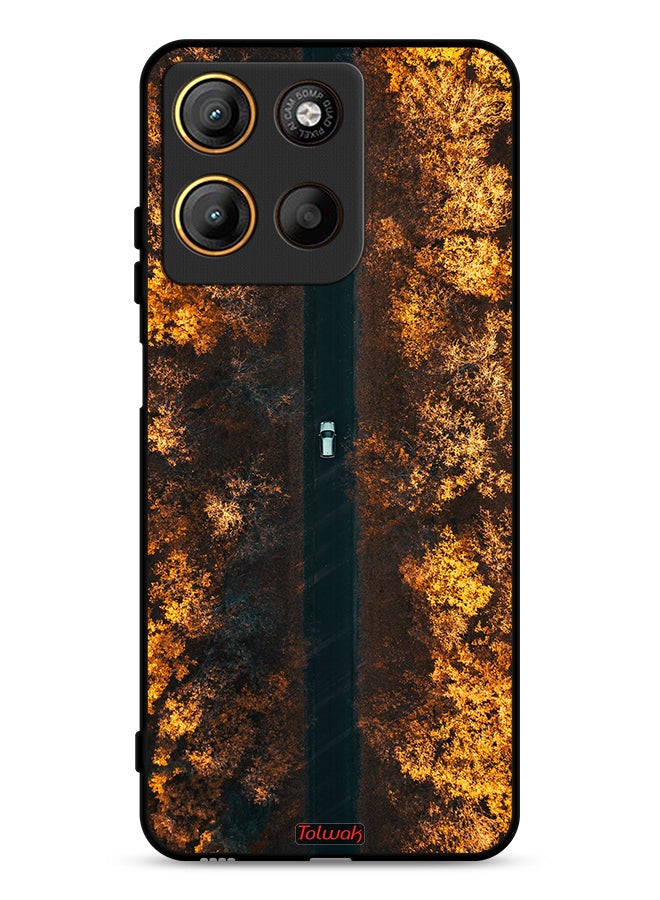 Tolwak Motorola Moto G15 Protective Case Cover Road In Autumn Trees