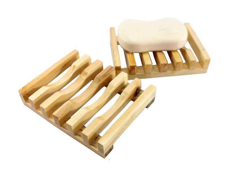 KLEO - Wooden Soap Dish in Set of 2 | Wooden Soap Holder Case - Image 1