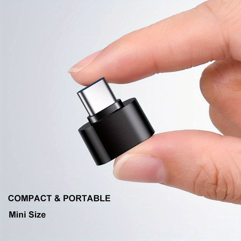 USB C to USB Adapter Set Black 2Pcs Aluminum Shell Charging Adapter - Image 4