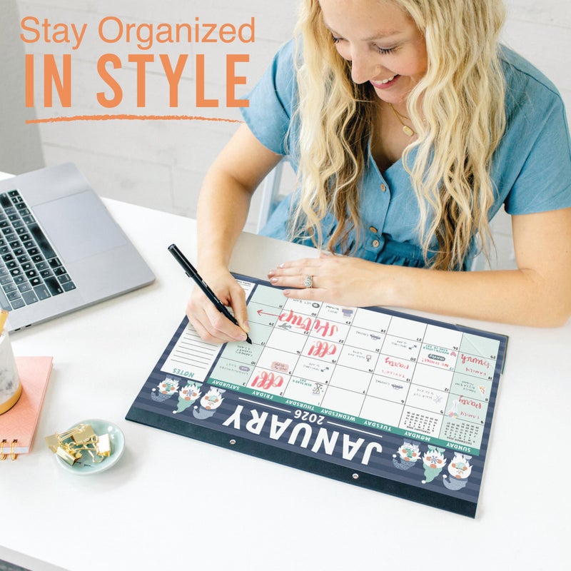 Hadley Designs Large Desk Calendar 2026-2027 - Desktop Calendar 2026, 18 -Month Desk Calendars for Home, Office & Classroom, Cute Gnome Classroom Decor Teacher Must Haves, January 2026 to June 2027 - Image 2