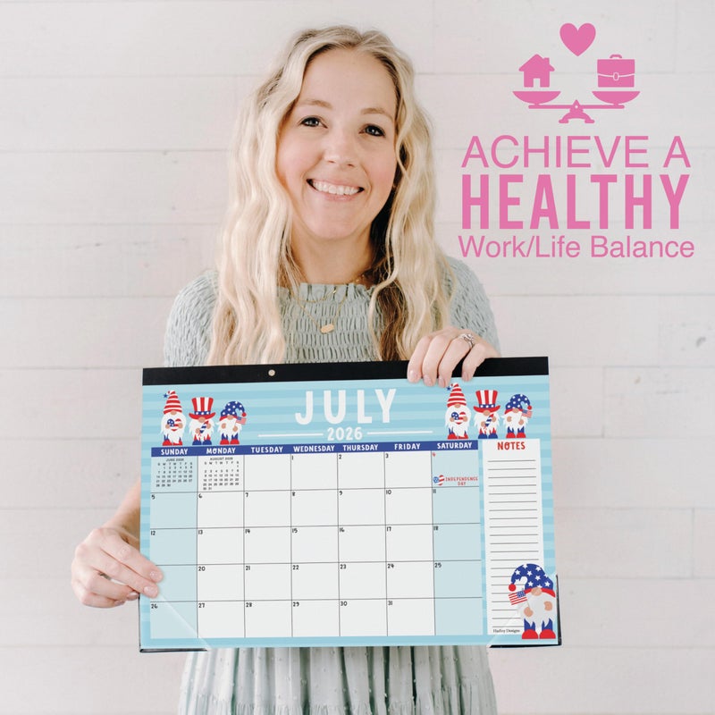 Hadley Designs Large Desk Calendar 2026-2027 - Desktop Calendar 2026, 18 -Month Desk Calendars for Home, Office & Classroom, Cute Gnome Classroom Decor Teacher Must Haves, January 2026 to June 2027 - Image 5